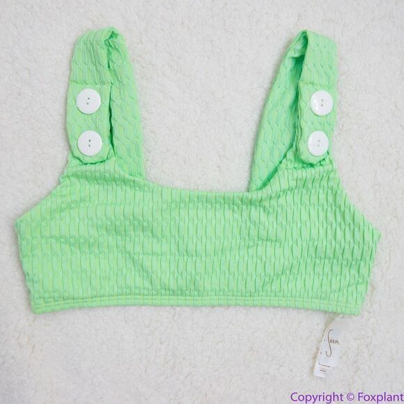 NEW Seea x Free People Georgia bikini top, green, S - Picture 3 of 15